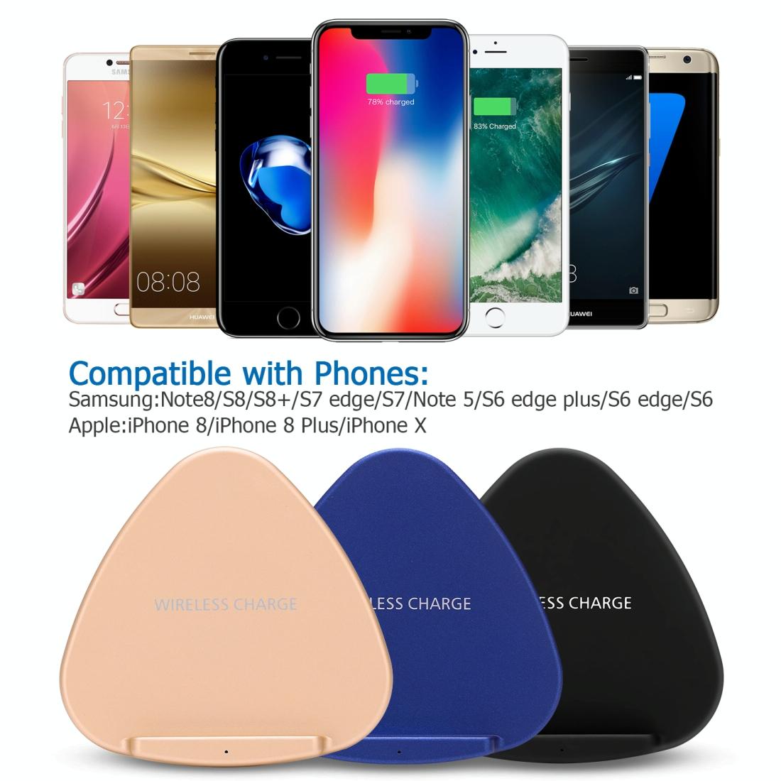 10W Fast Charging Qi Wireless Charger Pad - Gold