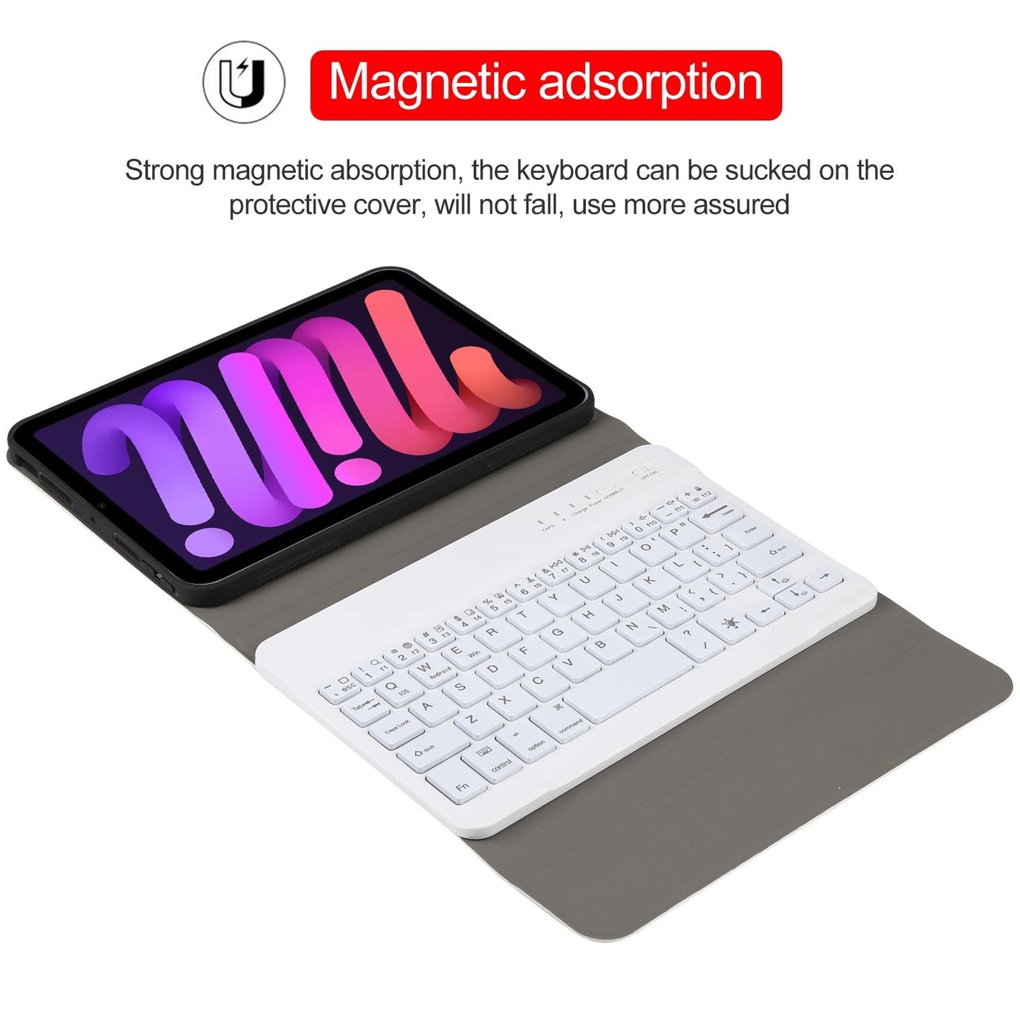 Ultra-Thin Bluetooth Keyboard Leather Case For Ipad Mini 6 With Detachable Lambskin Texture And Stand - Gold