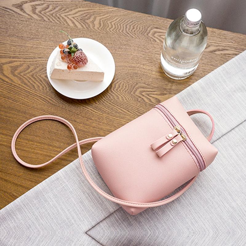 Simple Casual Shoulder Messenger Bag Small Crossbody Bucket Bag For Women - Blue