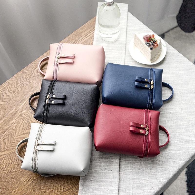 Simple Casual Shoulder Messenger Bag Small Crossbody Bucket Bag For Women - Blue