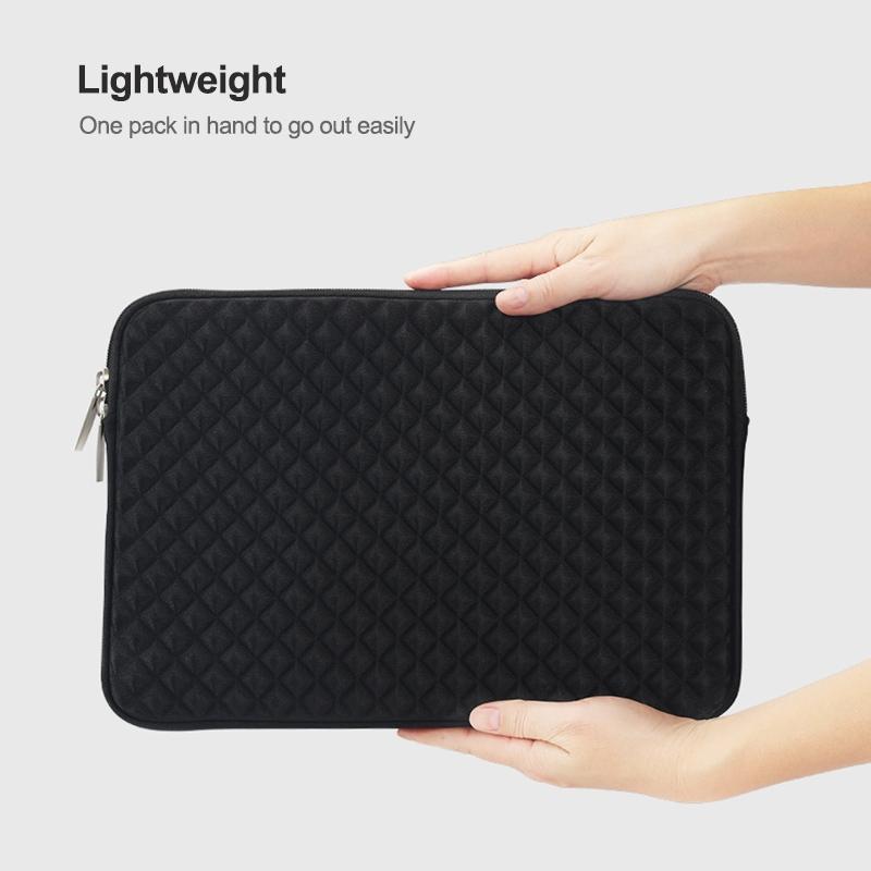 12-13 Inch Diamond Texture Laptop Liner Bag In Black - Lb0146L