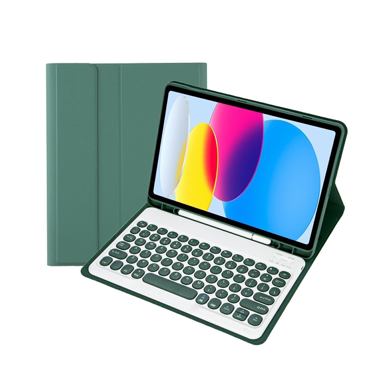 2022 Ipad 10.9 Bluetooth Keyboard Leather Case With Pen Slot - Lambskin Texture - Purple