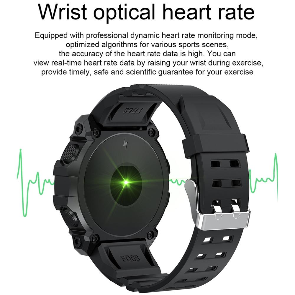 1.3 Inch Colour Round Screen Sport Smart Watch Support Heart Rate / Multi-Sports Mode - Red