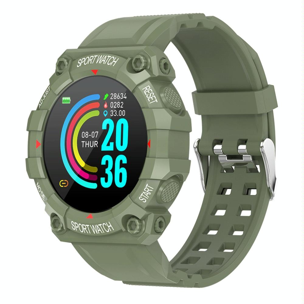 1.3 Inch Colour Round Screen Sport Smart Watch Support Heart Rate / Multi-Sports Mode - Red