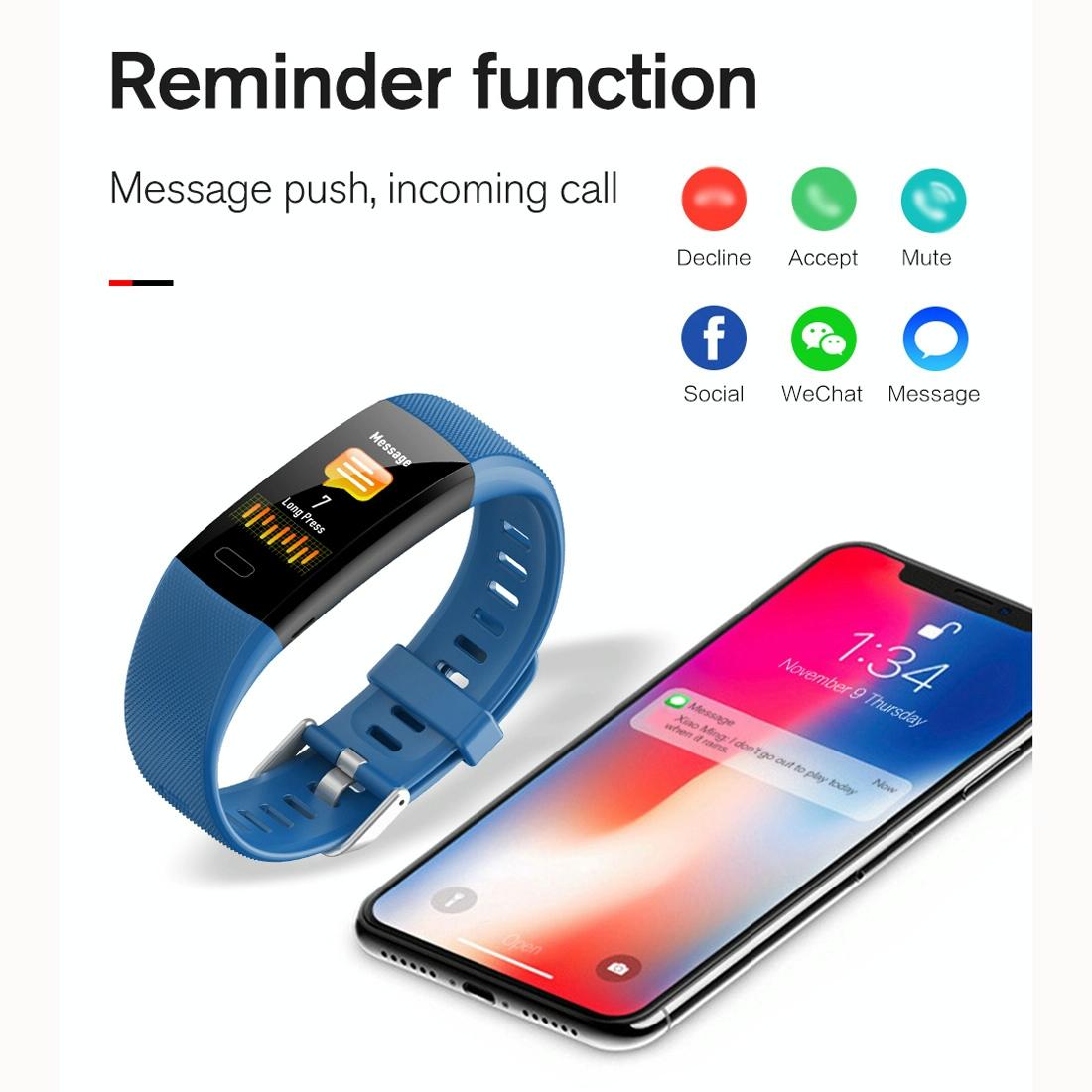 Smart Health Bracelet With Call Reminder And Monitoring - Red