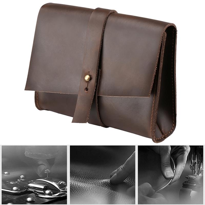 13 Laptop / Tablet Bag - Genuine Leather - Universal - Cable Winder - Business Power Adapter - Wine Red