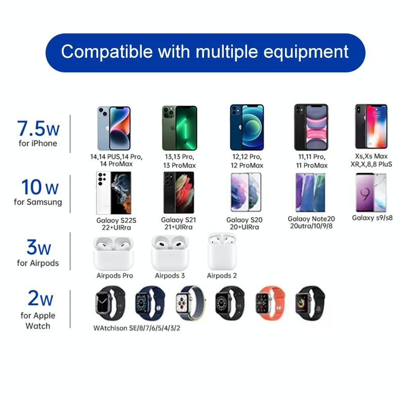 15W 3 In 1 Aluminum Wireless Charger - Silver