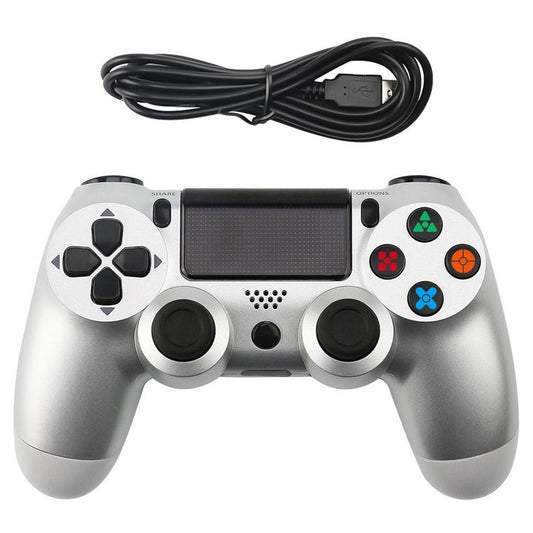 Ps4 Wired Gamepad Controller with Snowflake Buttons - Silver