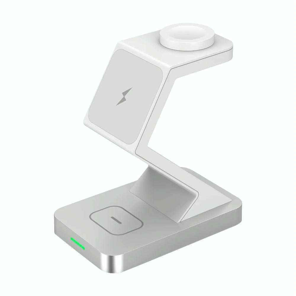 15W 3 In 1 Magnetic Wireless Charger For Iphone Watch Airpods - White