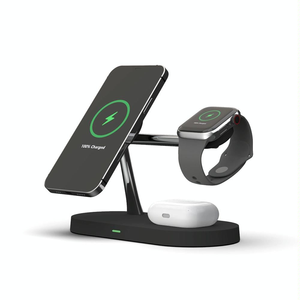 15W 5 In 1 Magnetic Wireless Charger For Iphone 12 & Apple Watch & Airpods - White