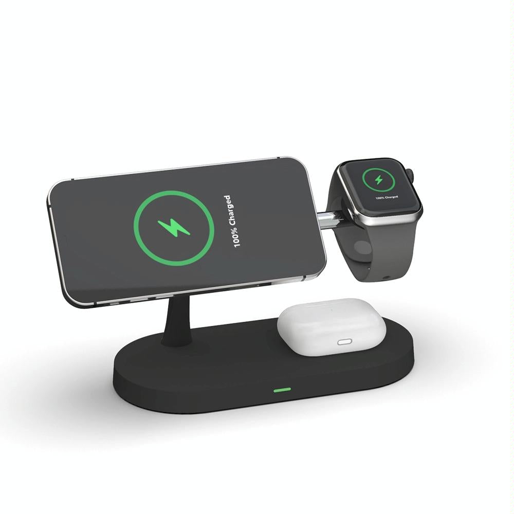 15W 5 In 1 Magnetic Wireless Charger For Iphone 12 & Apple Watch & Airpods - White