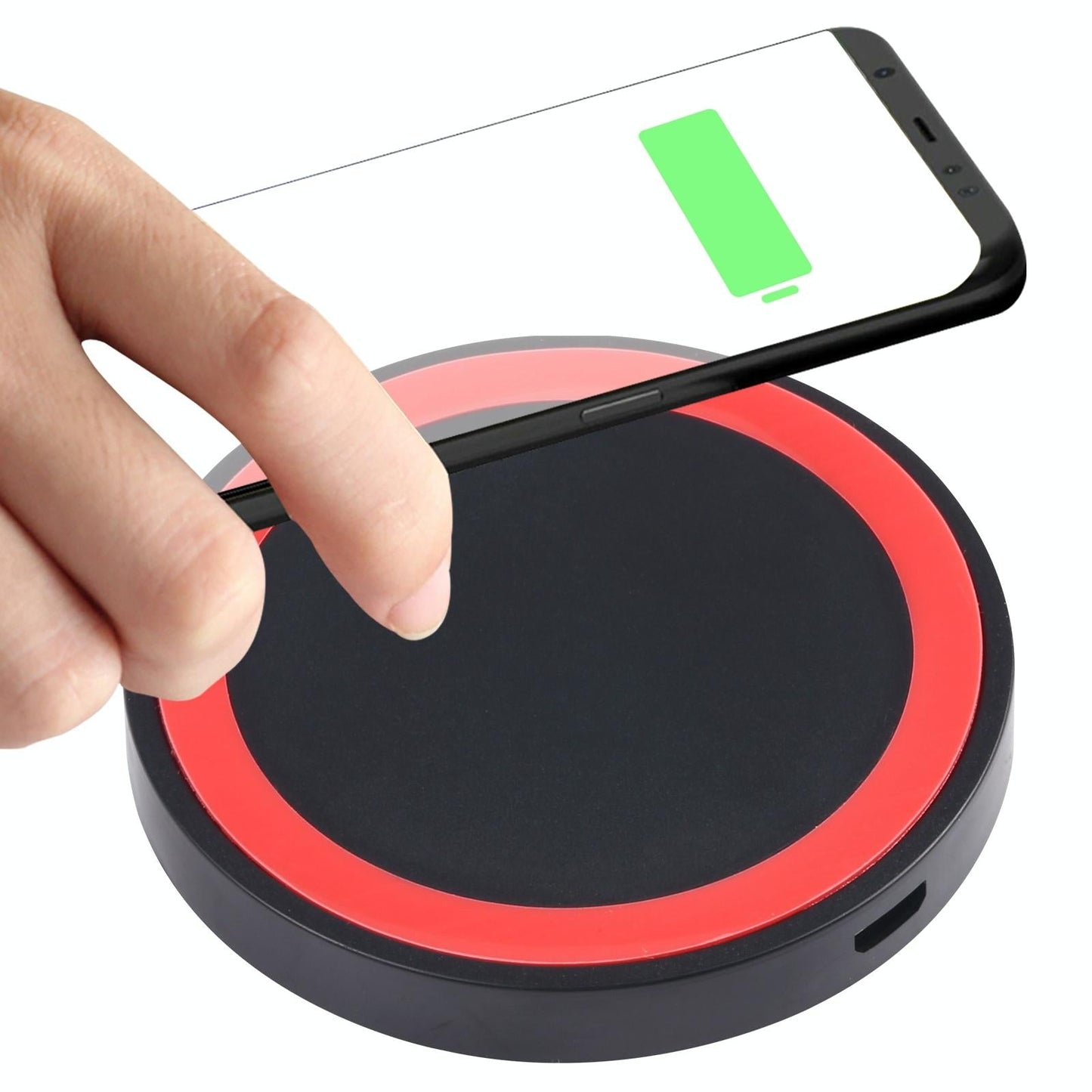 Universal 5W Round Wireless Charger - Black + White
