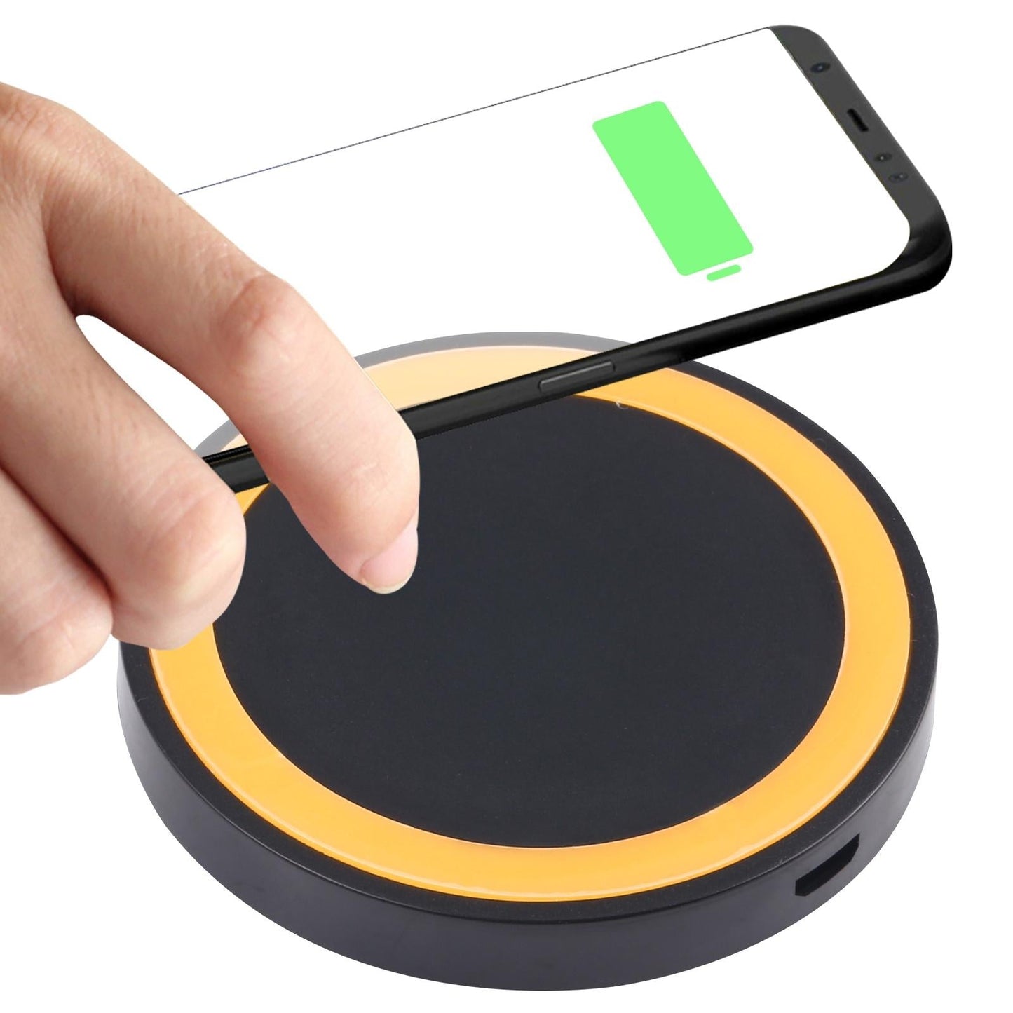 Universal 5W Round Wireless Charger - Black + White