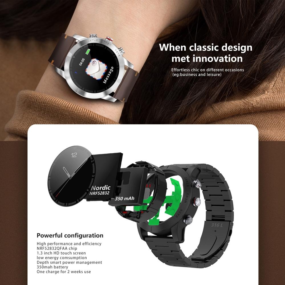 Waterproof Smart Bracelet With Heart Rate Monitor And Multi-Sport Mode - Brown