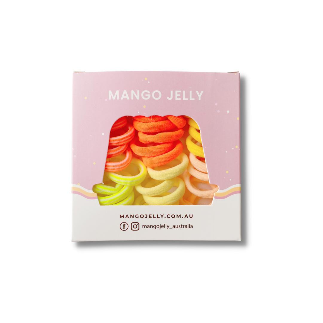 MANGO JELLY Metal Free Hair Ties (3cm) - CITRUS 36P - One Pack - The Grand Bazaar of Australia