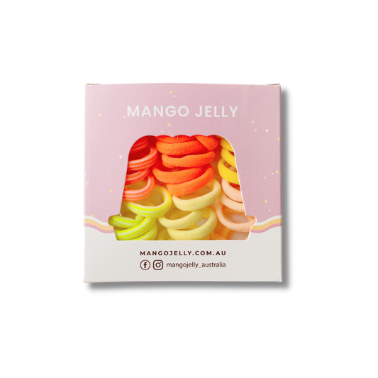 MANGO JELLY Metal Free Hair Ties (3cm) - CITRUS 36P -Twin Pack - The Grand Bazaar of Australia
