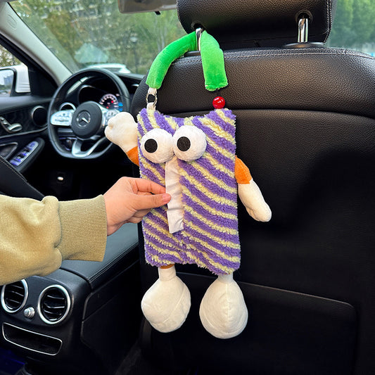 Purple Striped Tissue Holder for Car - Fun Design