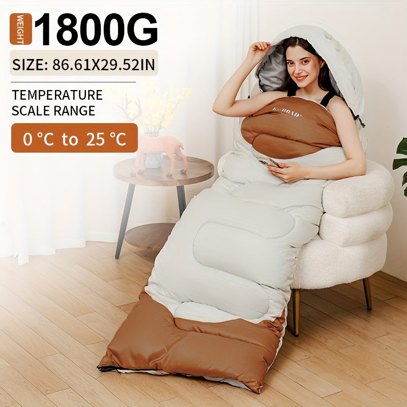 KAIROAD Extra Wide Mummy Sleeping Bag + FREE Accessories (Eye Mask, Earplugs, Square Pillow) - 3 Season, Warm & Cold Weather, Waterproof - The Grand Bazaar of Australia