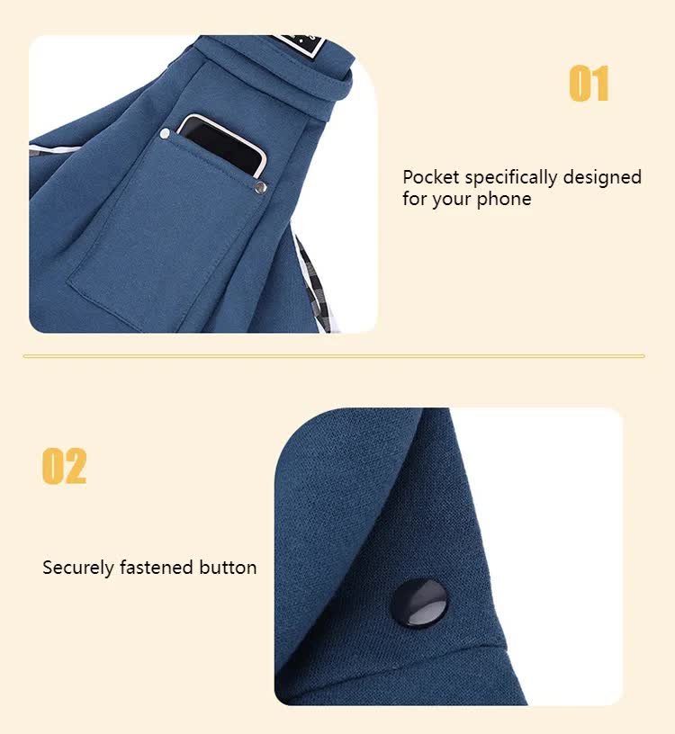 Nevy Blue Adjustable Pet Sling Carrier Bag - Comfortable and Hands-Free Design - The Grand Bazaar of Australia