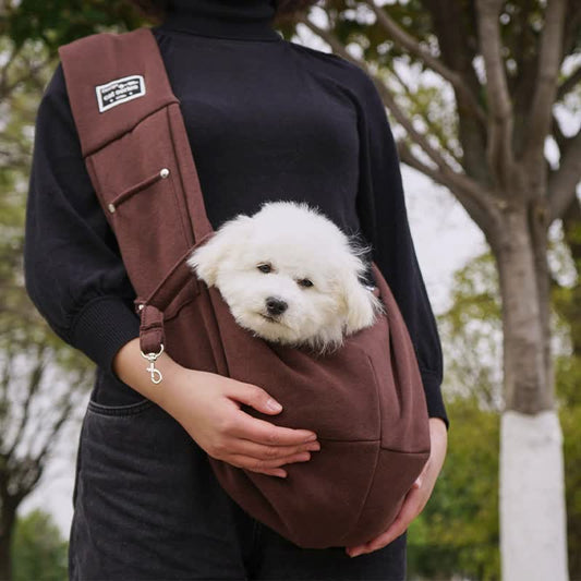 Brown Adjustable Pet Sling Carrier Bag - Comfortable and Hands-Free Design - The Grand Bazaar of Australia