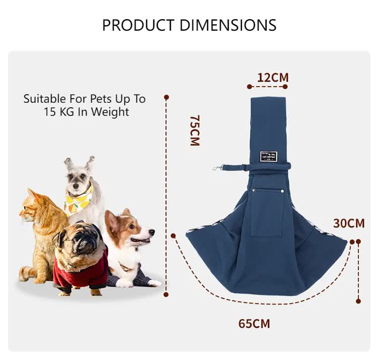 Red Adjustable Pet Sling Carrier Bag - Comfortable and Hands-Free Design - The Grand Bazaar of Australia