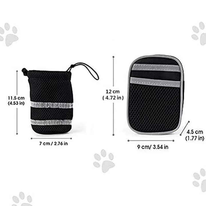 Black Reflective Pet Waist Bag with Hands-Free Leash for Night Safety - Adjustable Waist Pack with Detachable Pouches - The Grand Bazaar of Australia