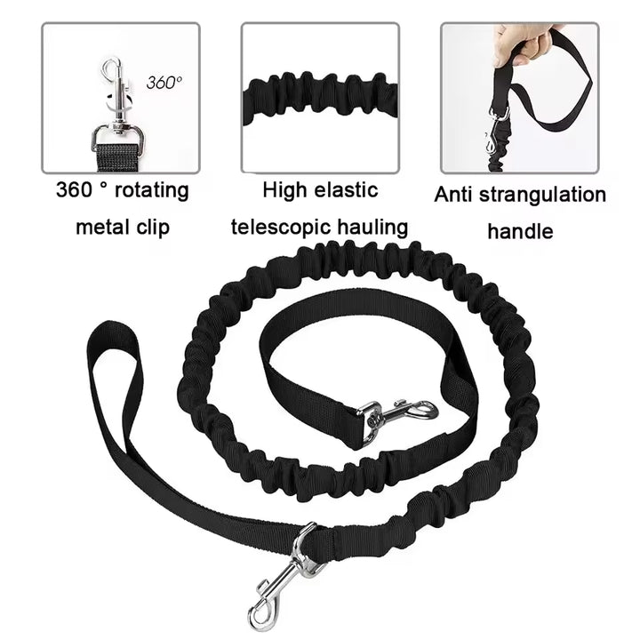 Black Reflective Pet Waist Bag with Hands-Free Leash for Night Safety - Adjustable Waist Pack with Detachable Pouches - The Grand Bazaar of Australia