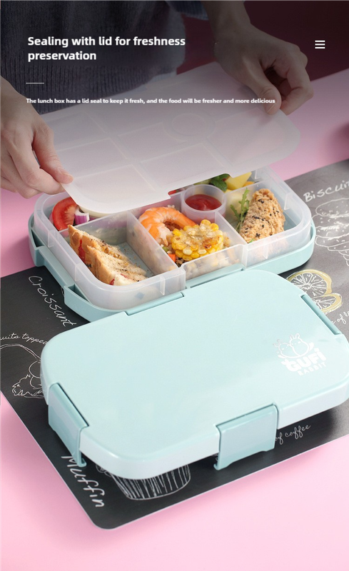 Blue Kids' Lunch Box with Compartments - BPA-Free Microwave Safe Bento Box for School Meals - The Grand Bazaar of Australia