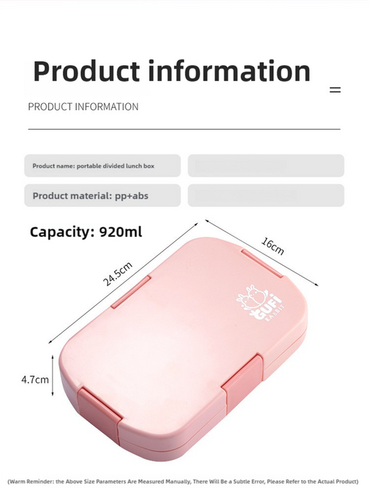Pink Kids' Lunch Box with Compartments - BPA-Free Microwave Safe Bento Box for School Meals - The Grand Bazaar of Australia