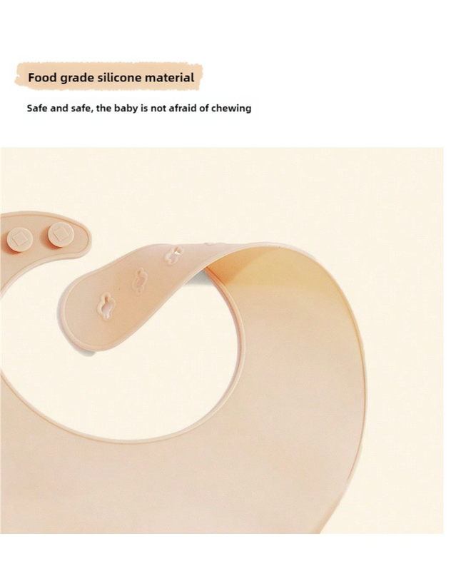 Rocket Pattern Beige Soft and Safe Silicone Baby Feeding Set - Bib, Bowl, and Spoon Combo for Mess-Free Meals - The Grand Bazaar of Australia