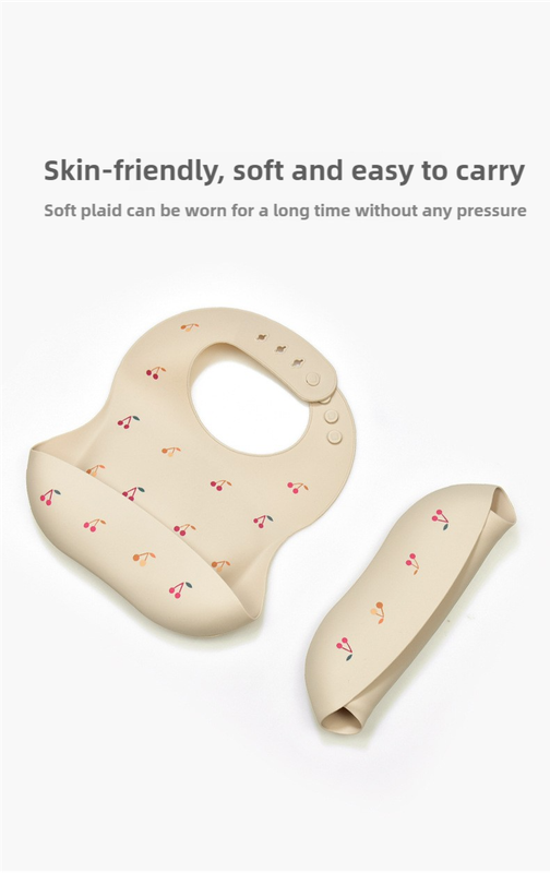 Rocket Pattern Beige Soft and Safe Silicone Baby Feeding Set - Bib, Bowl, and Spoon Combo for Mess-Free Meals - The Grand Bazaar of Australia