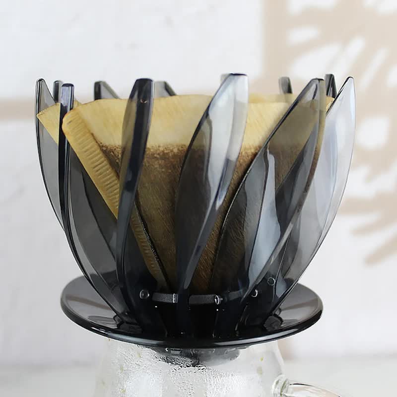 V60 Pour Over Coffee Dripper - Heat Resistant Brew Filter Cone - Orange(Black Base)