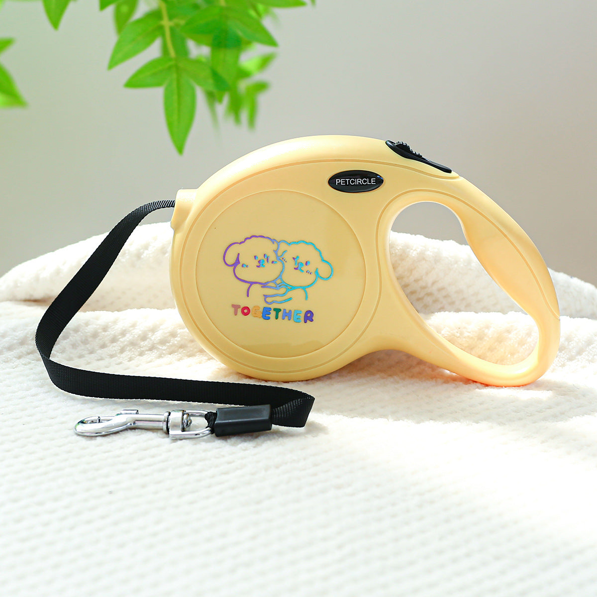 Yellow Together 5m Cartoon Retractable Dog Leash for Golden Retriever & Poodle Puppies - Durable, Tangle-Free Pet Walking Essential - The Grand Bazaar of Australia
