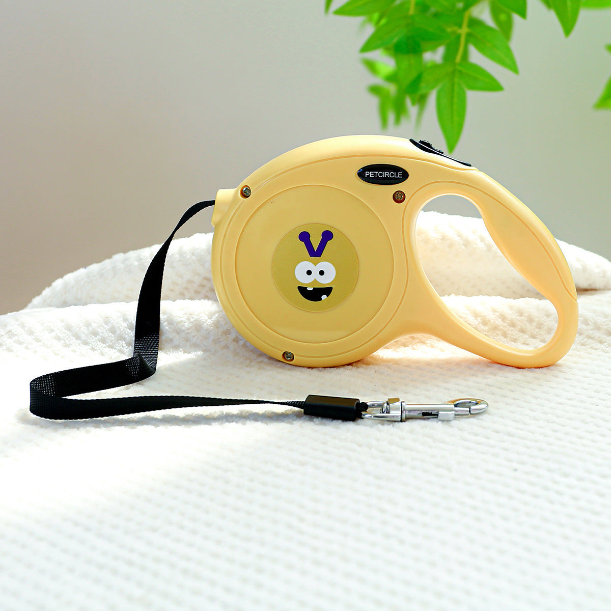 Yellow Monster 5m Cartoon Retractable Dog Leash for Golden Retriever & Poodle Puppies - Durable, Tangle-Free Pet Walking Essential - The Grand Bazaar of Australia
