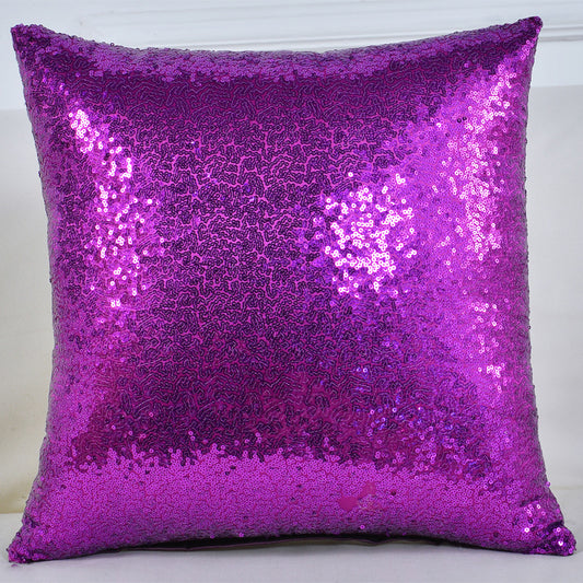Shiny Sequin Pillowcase - Single-sided gorgeous pillowcase (Purple pair: 40x40cm)