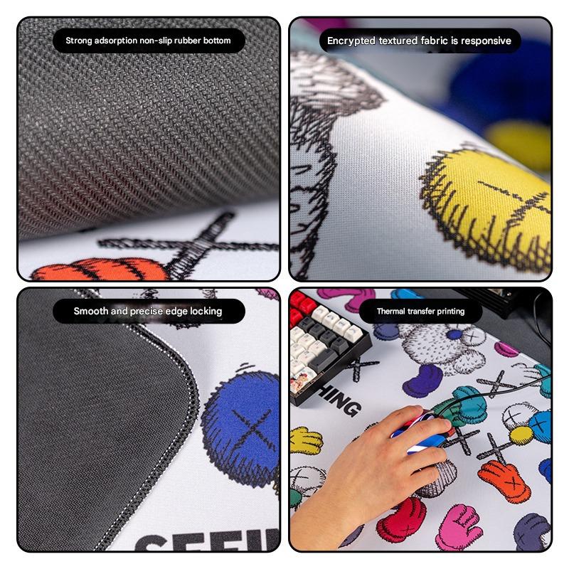 Extended Gaming Mousepad (80x30x0.4cm) - Big Beard Uncle Design, Stitched Edges - Style 5