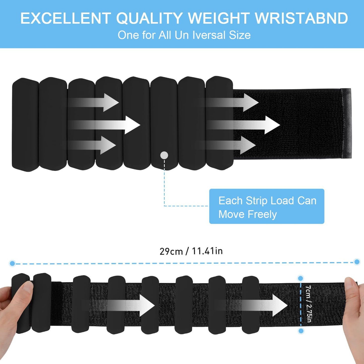 White Adjustable Silicone Wrist & Ankle Weights - 2lb Pair (900g) | Comfortable Fitness Resistance Bands for Workout, Running, Training