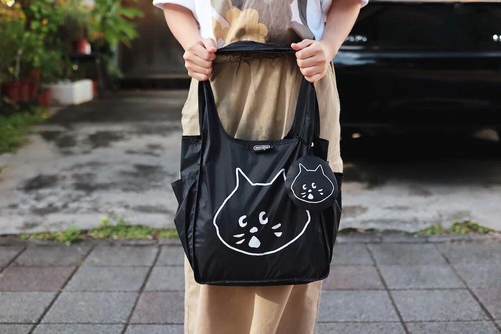 Dark Green Foldable Waterproof Shopping Tote Bag Set - Large Capacity Lightweight Reusable Grocery Bag with Matching Pouch