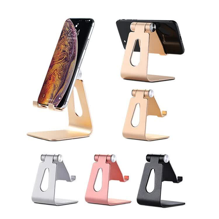 2 Pcs Pink Foldable Aluminum Alloy Phone & Tablet Stand - Adjustable Portable Desktop Holder