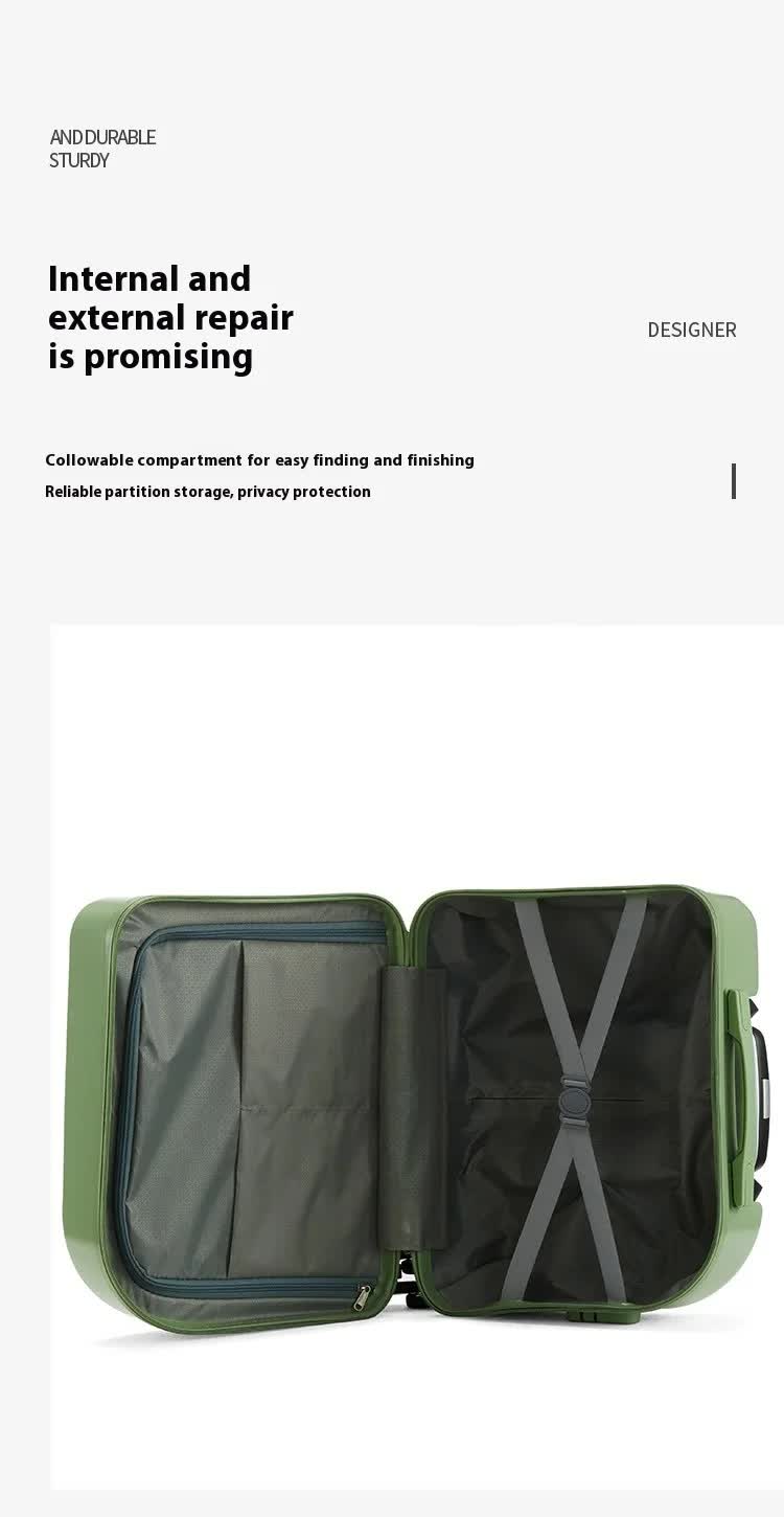 Black Compact 18-Inch Carry-On Suitcase | Lightweight ABS Hardside Spinner Luggage