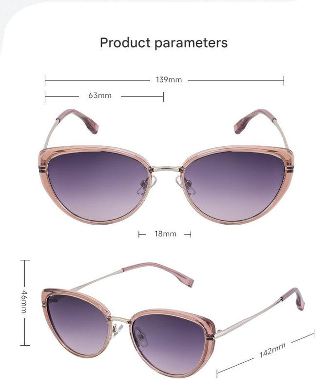 Purple Frame Chic Cat Eye Polarized Sunglasses for Women - Lightweight UV Protection Fashion Eyewear