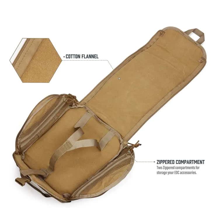 Khaki Tactical Helmet Bag & Utility Pouch - Padded MOLLE Gear Storage Carrier