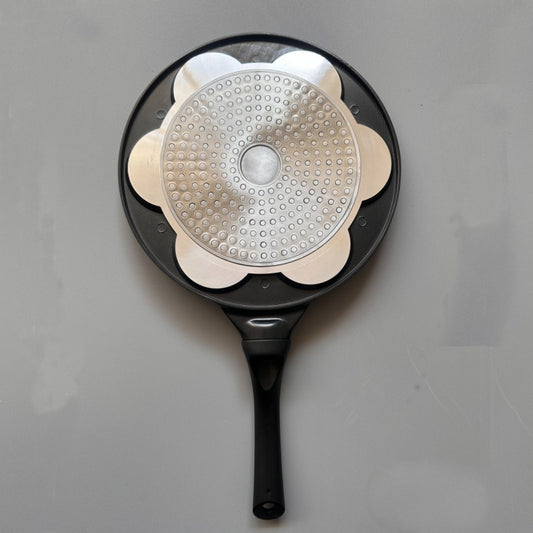 Black Smiley Versatile Non-Stick Frying Pan (27cm) - Induction Ready Skillet for Everyday Cooking