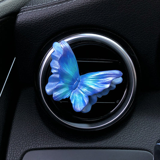 Starry Sky Blue Butterfly Set of 3 Butterfly Car Air Vent Clips - Decorative Scent Diffuser Ornaments