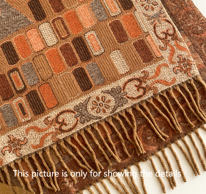 Khaki Bohemian Paisley Print Scarf - Large Lightweight Shawl Wrap - 200cm x 65cm