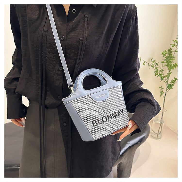 Small and lightweight blue BLONMAY bucket bag, perfect for everyday use