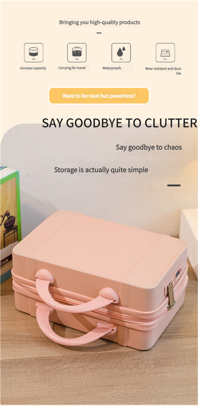 Personalized stylish and lightweight blue and pink mini suitcase for short trips