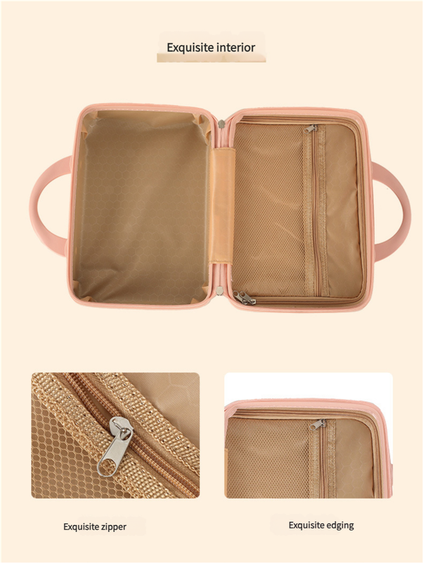 Personalized stylish and lightweight blue and pink mini suitcase for short trips