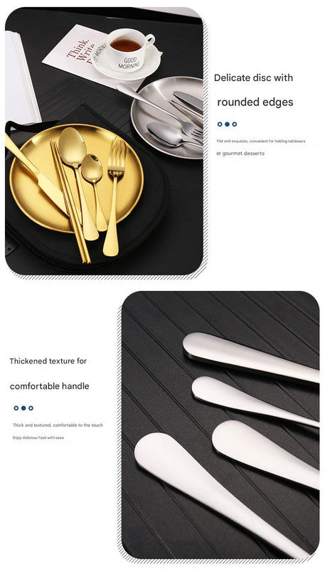 6-Piece Portable Stainless Steel Cutlery Set with Plate and Bag - Silver, Great for Camping and Travel (Chopsticks)