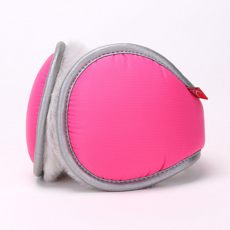 Red Winter Comfort Folding Earmuffs - Soft Fleece, Windproof and Waterproof